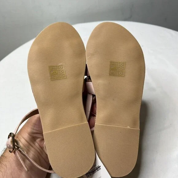 J.Crew Crewcuts Girls $65 Basketweave Sandals Mauve Blush Size K2 BP444 - Picture 7 of 8